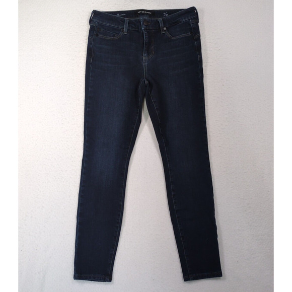 LIVERPOOL Jeans SIZE 4 /27 The Hugger Ankle Mid‎ Rise Skinny Stretch Denim Blue - Picture 1 of 8